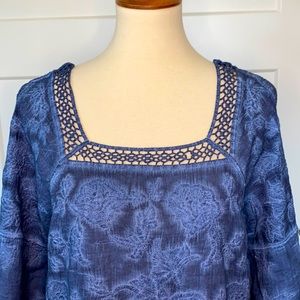 NWT Democracy Lace Trim Casual Pullover Top